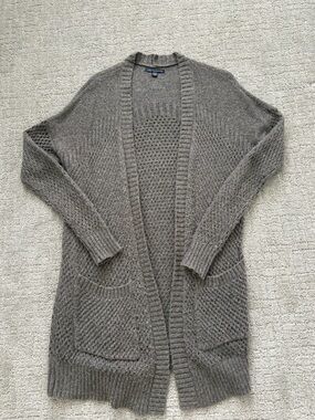 American Eagle Outfitters Gray Open-Front Knit Cardigan